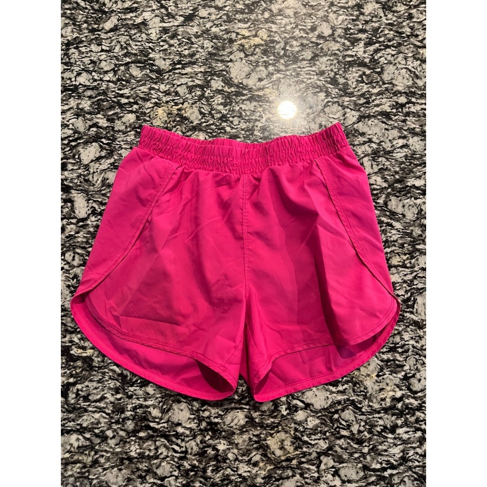 All in Motion Run Shorts Girls L (10/12) Pink Perfect Fit Dolphin Hem Workout